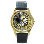 Celestial Goddess Round Gold Metal Watch