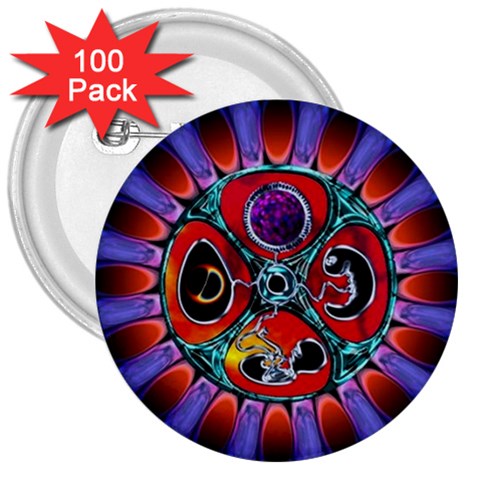 Conception Mandala 3  Button (100 pack) from ArtsNow.com Front