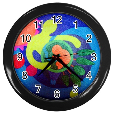 Mother&Baby Wall Clock (Black with 12 black numbers) from ArtsNow.com Front