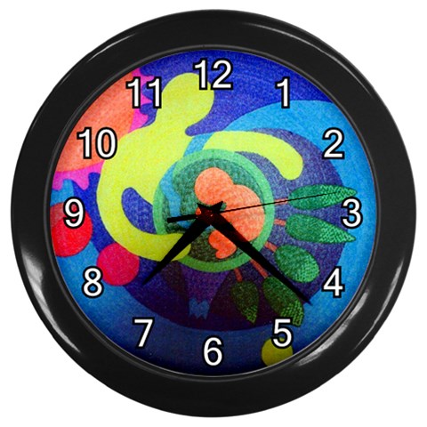 Mother&Baby Wall Clock (Black with 12 white numbers) from ArtsNow.com Front