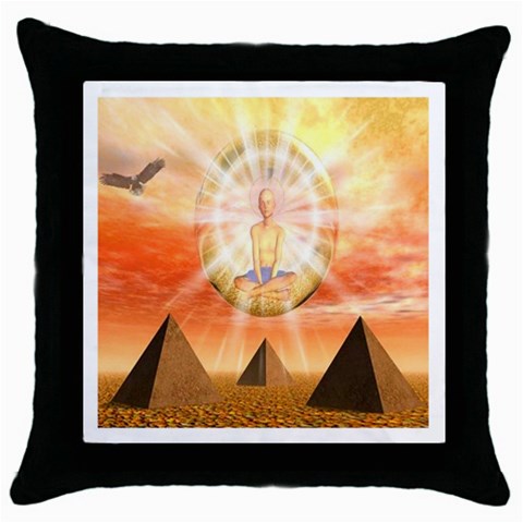 Divine Rayship Throw Pillow Case (Black) from ArtsNow.com Front