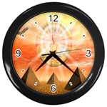 Divine Rayship Wall Clock (Black with 4 black numbers)