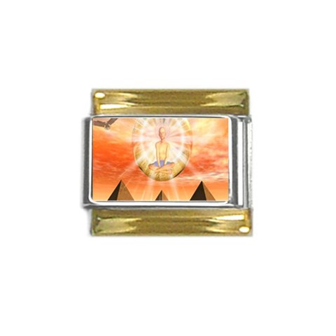 Divine Rayship Gold Trim Italian Charm (9mm) from ArtsNow.com Front