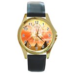 Divine Rayship Round Gold Metal Watch