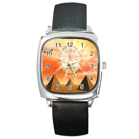 Divine Rayship Square Metal Watch from ArtsNow.com Front