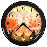 Divine Rayship Wall Clock (Black with 12 black numbers)