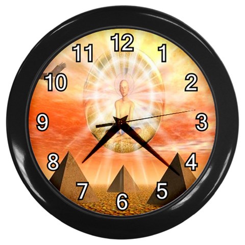 Divine Rayship Wall Clock (Black with 12 white numbers) from ArtsNow.com Front