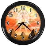 Divine Rayship Wall Clock (Black with 12 white numbers)