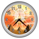 Divine Rayship Wall Clock (Silver with 12 white numbers)