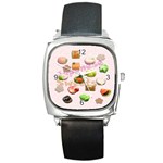 Japanese Sweets  Square Metal Watch