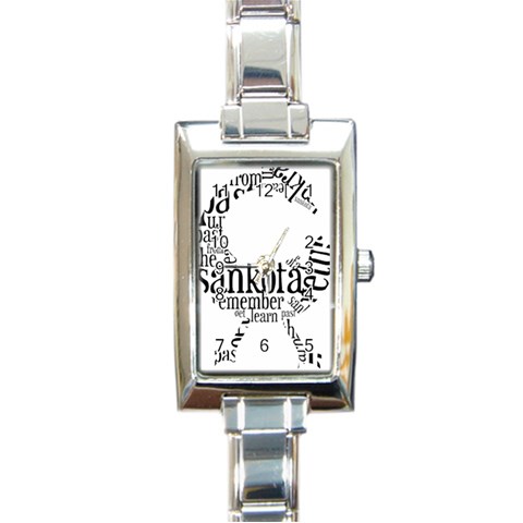 Sankofashirt Rectangular Italian Charm Watch from ArtsNow.com Front