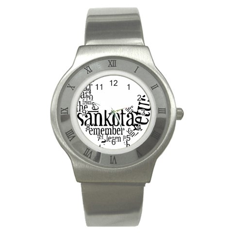 Sankofashirt Stainless Steel Watch (Slim) from ArtsNow.com Front