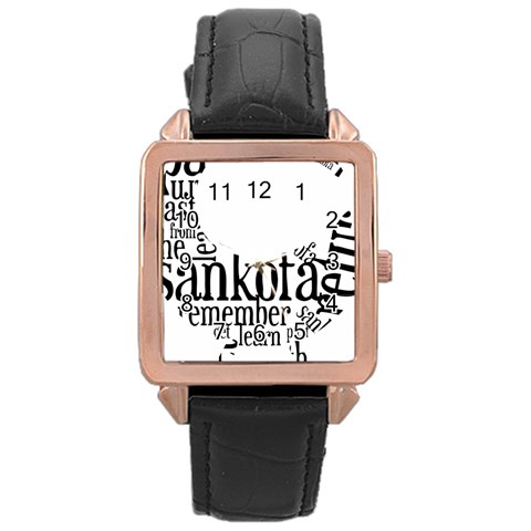 Sankofashirt Rose Gold Leather Watch  from ArtsNow.com Front