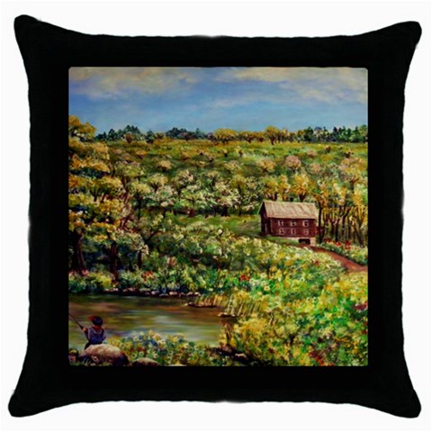 Tenant House In Summer By Ave Hurley   Throw Pillow Case (Black) from ArtsNow.com Front