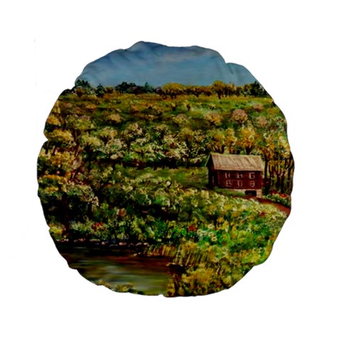 Tenant House In Summer By Ave Hurley   15  Premium Round Cushion  from ArtsNow.com Front
