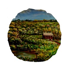 Tenant House In Summer By Ave Hurley   Standard Flano Round Cushion  from ArtsNow.com Back