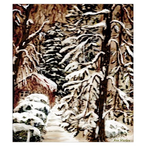 Castle Yard In Winter by Ave Hurley   Drawstring Pouch (Small) from ArtsNow.com Front