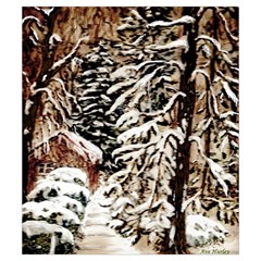 Castle Yard In Winter by Ave Hurley   Drawstring Pouch (Small) from ArtsNow.com Back
