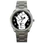 Fight The Power Occupy Wall Street Peace Fist Groovy Peace Symbol Sign Cnd Logo Retro 2 Opaque 1979p Sport Metal Watch