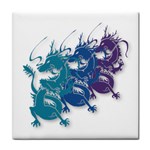 Colored Dragons Tile Coaster