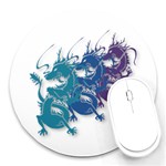 Colored Dragons Round Mousepad