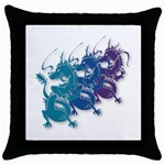 Colored Dragons Throw Pillow Case (Black)