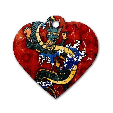 Dragon Dog Tag Heart (Two Sides) from ArtsNow.com Back