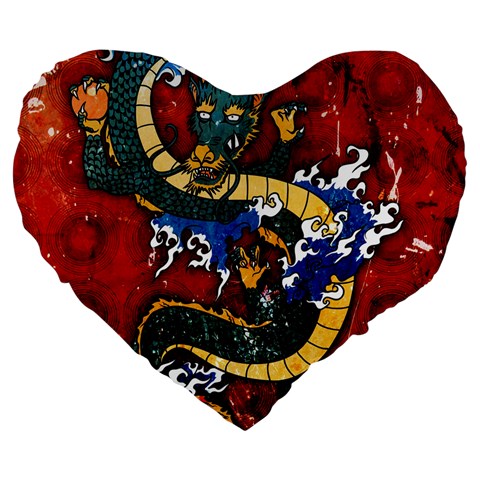 Dragon 19  Premium Heart Shape Cushion from ArtsNow.com Front