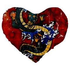Dragon 19  Premium Heart Shape Cushion from ArtsNow.com Front