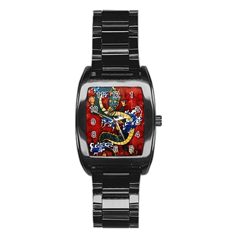 Dragon Men s Stainless Steel Barrel Analog Watch from ArtsNow.com Front