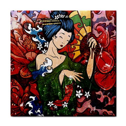Geisha Tile Coaster from ArtsNow.com Front