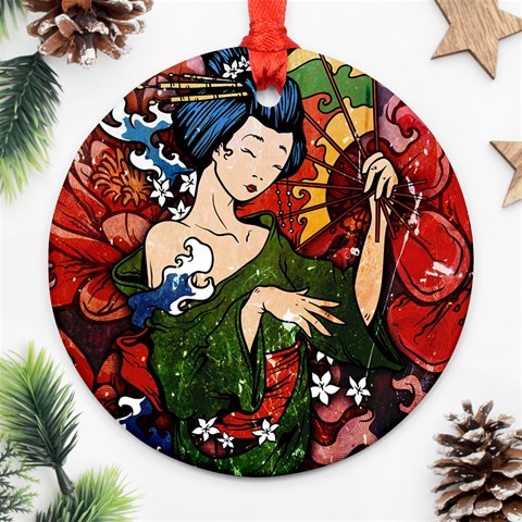 Geisha Ornament (Round) from ArtsNow.com Front
