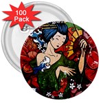 Geisha 3  Button (100 pack)