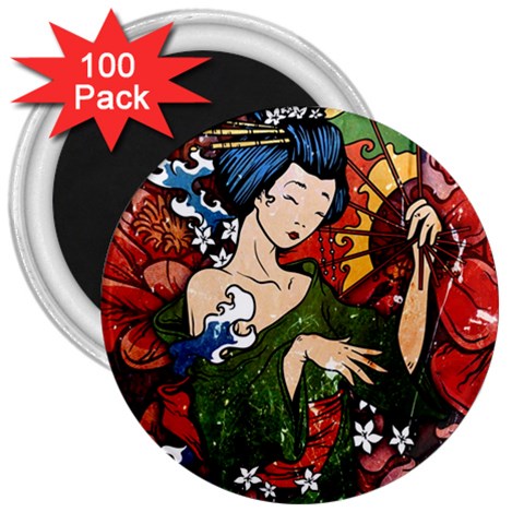 Geisha 3  Magnet (100 pack) from ArtsNow.com Front