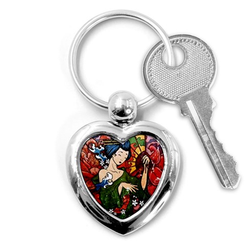 Geisha Key Chain (Heart) from ArtsNow.com Front