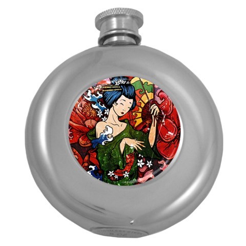 Geisha Hip Flask (5 oz) from ArtsNow.com Front