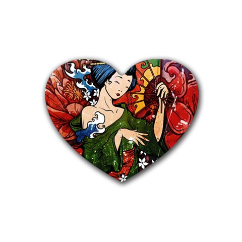 Geisha Rubber Coaster (Heart) from ArtsNow.com Front
