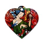 Geisha Dog Tag Heart (One Side)