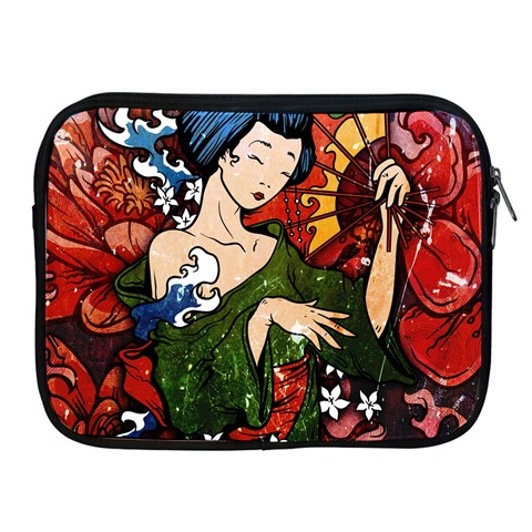 Geisha Apple iPad 2/3/4 Zipper Case from ArtsNow.com Front
