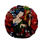 Geisha 15  Premium Flano Round Cushion 