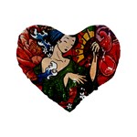 Geisha 16  Premium Flano Heart Shape Cushion 