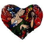 Geisha 19  Premium Flano Heart Shape Cushion