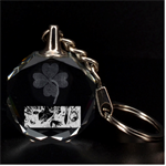 Geisha Clover 3D Engraving Circle Key Chain