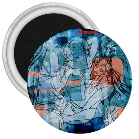 Retro Girls 3  Magnet from ArtsNow.com Front