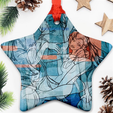 Retro Girls Ornament (Star) from ArtsNow.com Front