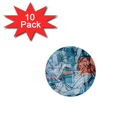 Retro Girls 1  Mini Button (10 pack)  from ArtsNow.com Front