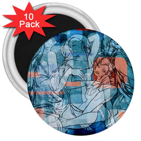 Retro Girls 3  Magnet (10 pack) from ArtsNow.com Front