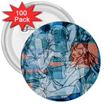 Retro Girls 3  Button (100 pack)