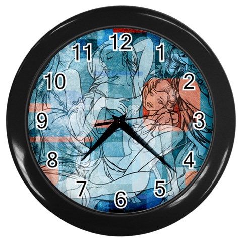 Retro Girls Wall Clock (Black) from ArtsNow.com Front