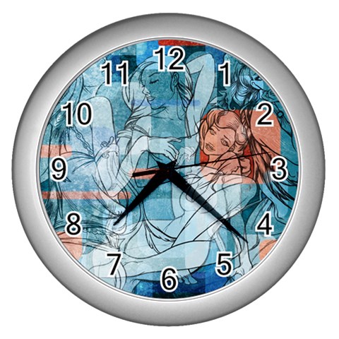 Retro Girls Wall Clock (Silver) from ArtsNow.com Front